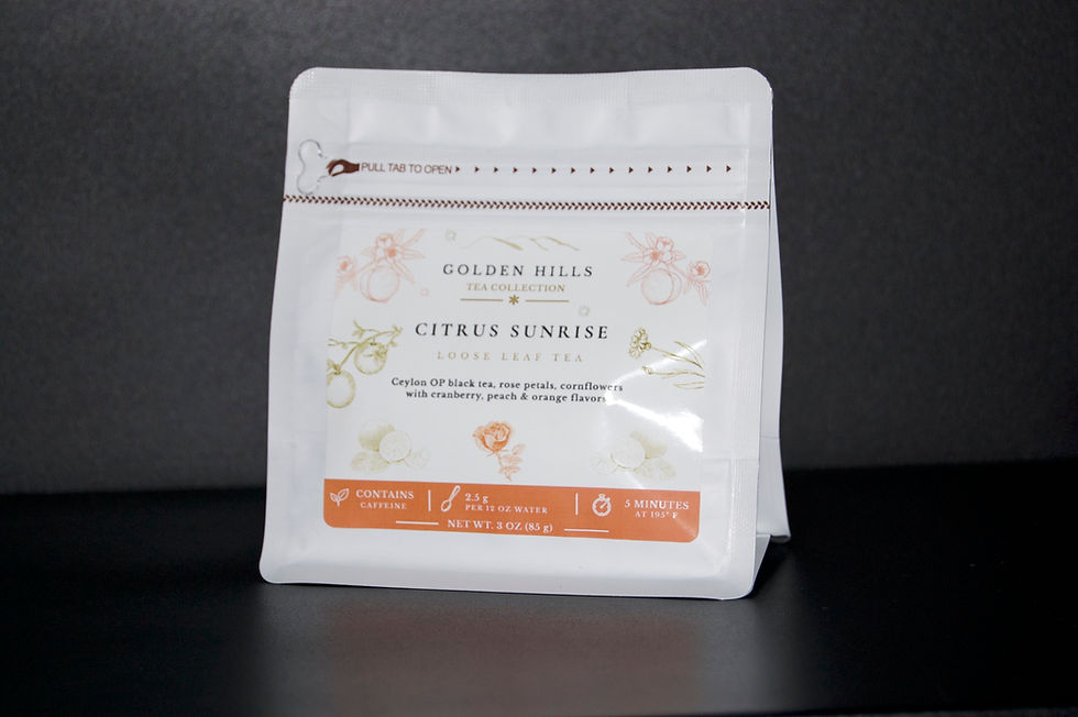 Citrus Sunrise Loose Leaf Tea 3 oz bag by Golden Hills Tea Collection