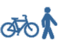 Vector of a man walking next to a bicycle