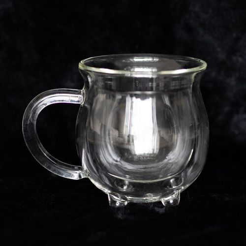 Thumbnail: CLEAR DOUBLE WALLED GLASS CAULDRON MUG
