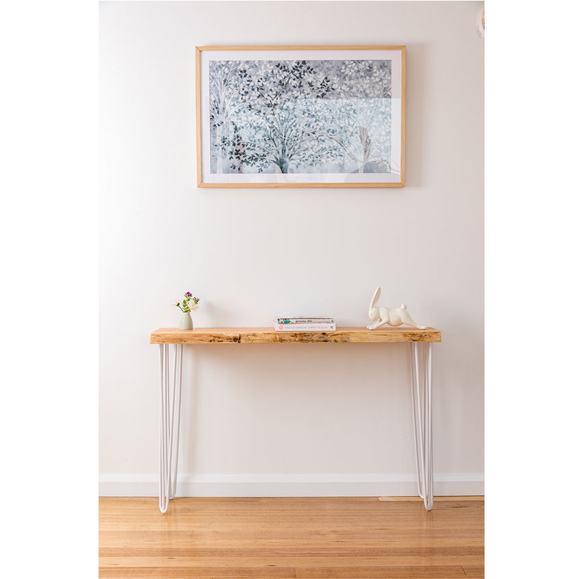 Thumbnail: Molly Console - Natural Edge - White Legs