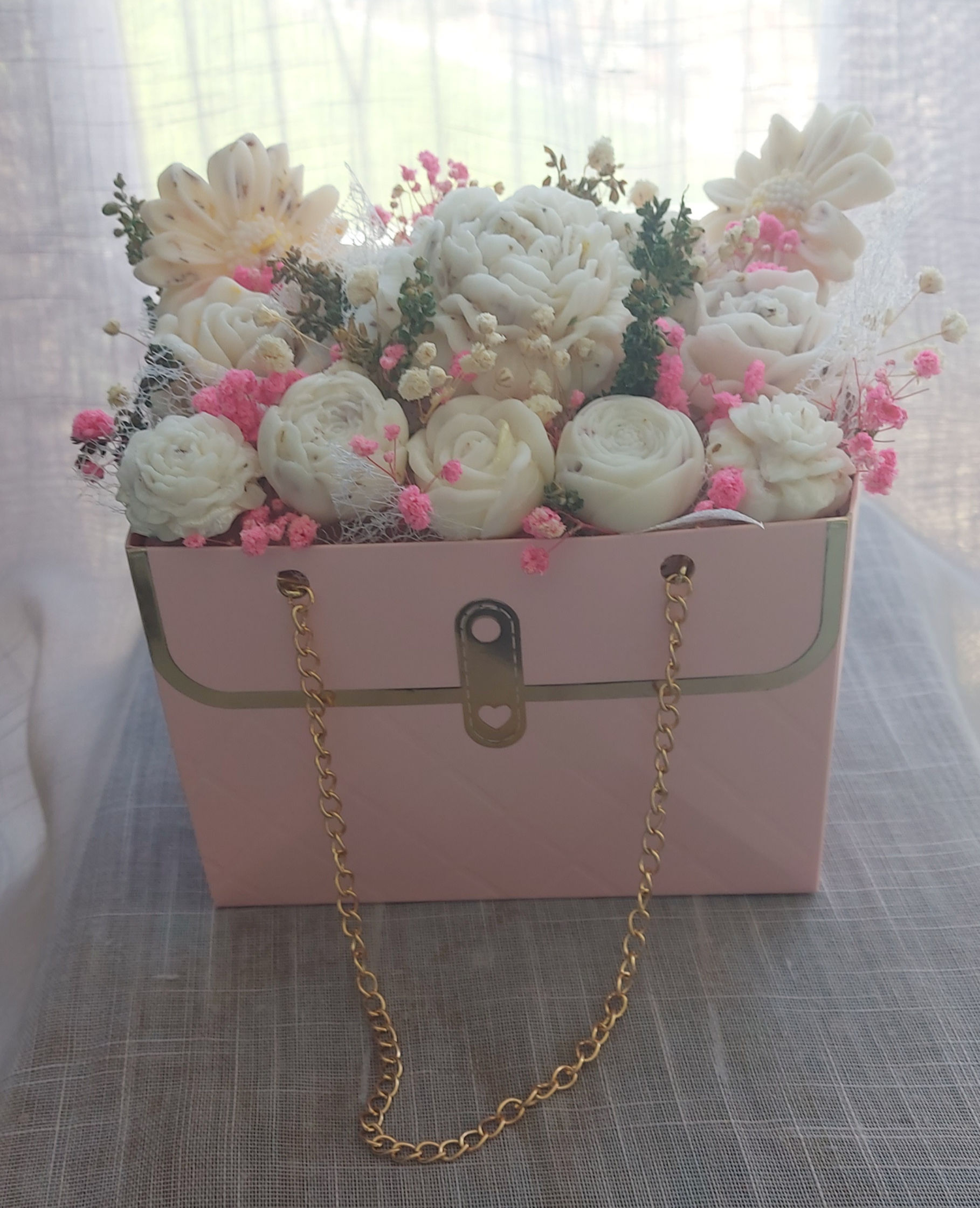 Handcrafted wax melt flower bouquet made to order by Bare Harmony