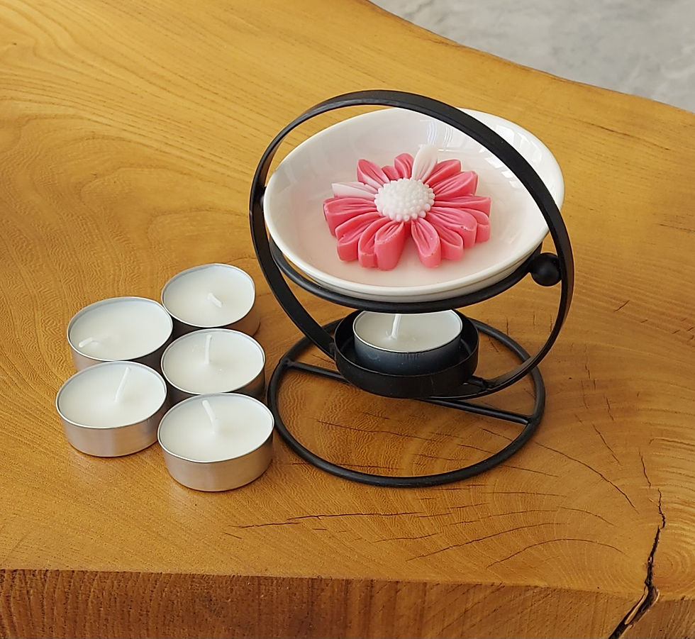 Ceramic & Metal Wax Melt Burner Round Stand
