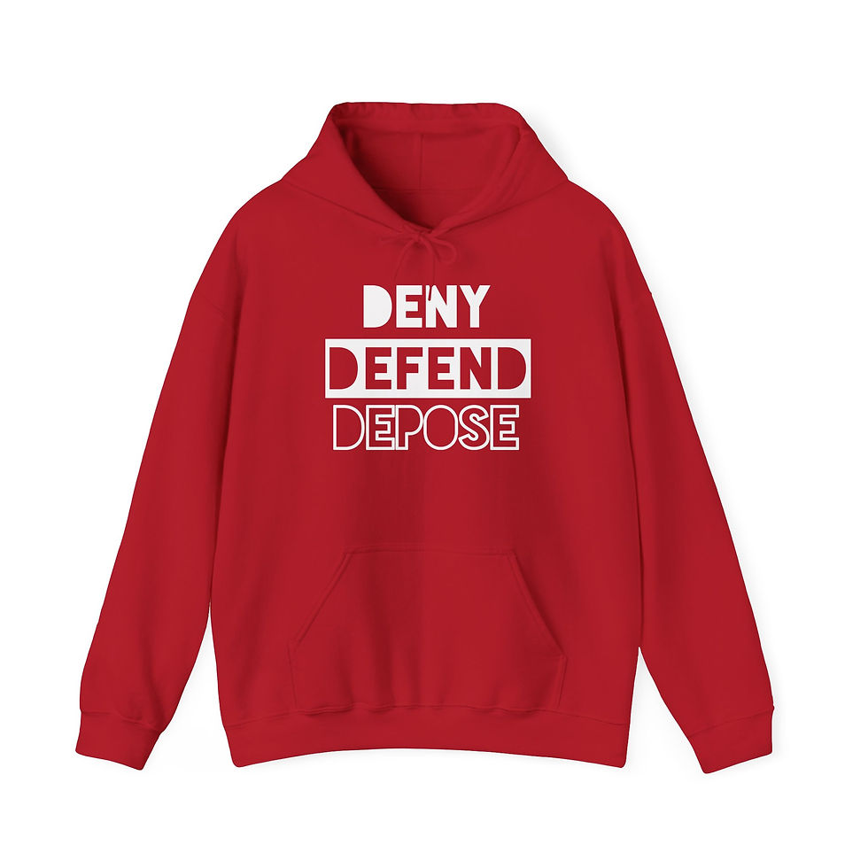 Thumbnail: "Deny. Defend. Depose." Unisex Heavy Blend™ Hooded Sweatshirt