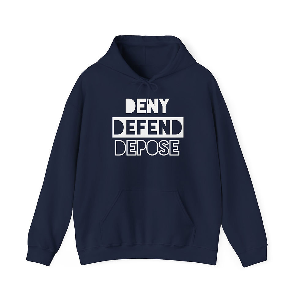 Thumbnail: "Deny. Defend. Depose." Unisex Heavy Blend™ Hooded Sweatshirt