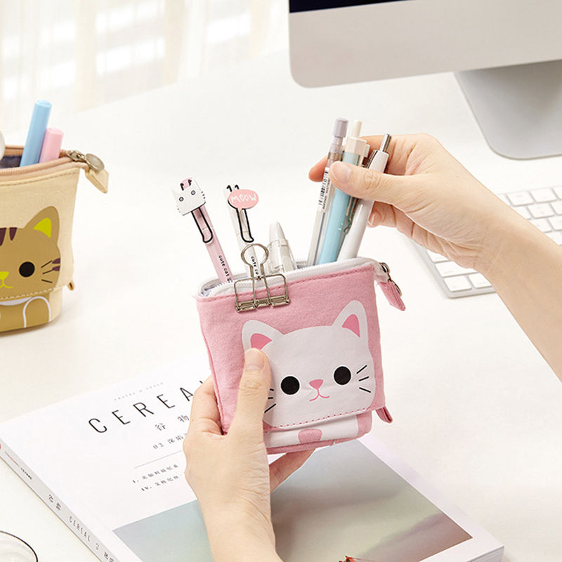 Thumbnail: Cute Cat School Pencil Case Pencil case Canvas Bag Kawaii Unicorn Box Various
