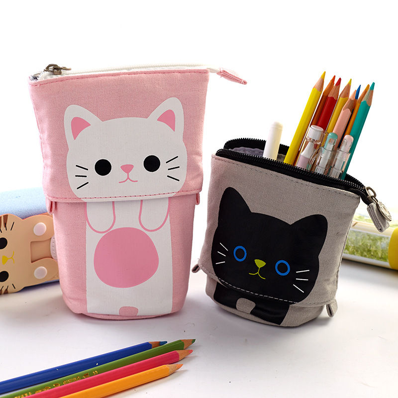 Thumbnail: Cute Cat School Pencil Case Pencil case Canvas Bag Kawaii Unicorn Box Various