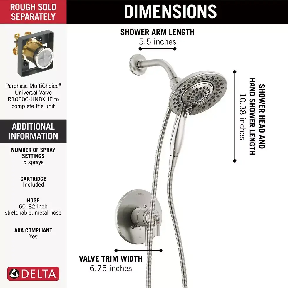 Thumbnail: Delta Saylor Two Handle Multi Function Shower Trim