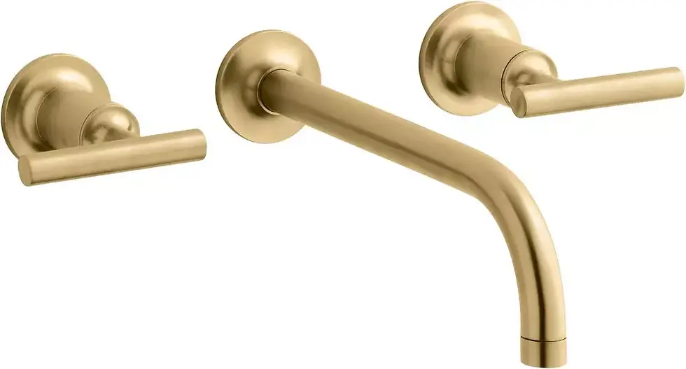 Thumbnail: Kohler Purist Two Handle Wall Mount Widespread Bathroom Sink Faucet