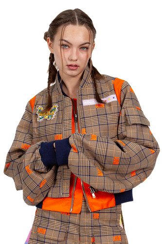 ruru...♡@無言取引◎Coco check jacket Love-Check Bomber Woven Jacket | MilieuxKR