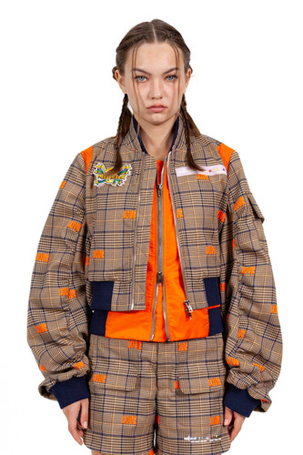 Love-Check Bomber Woven Jacket | MilieuxKR