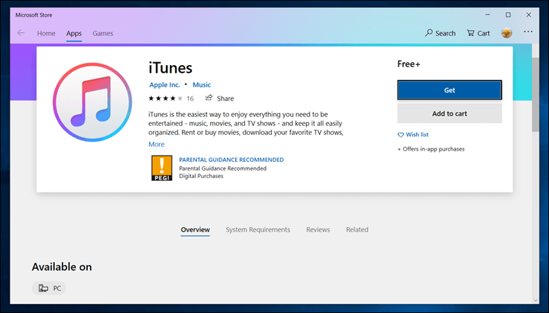 تحميل iTunes على ويندوز 10