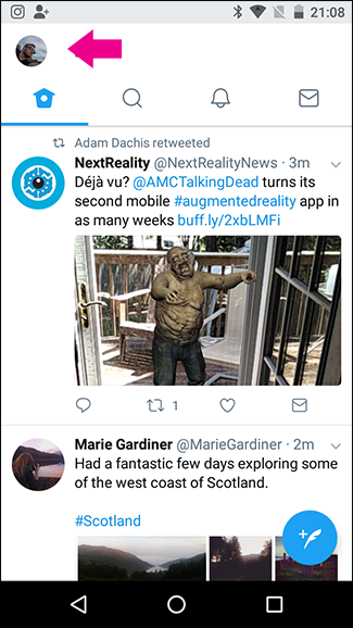 الوضع المظلم في تويتر