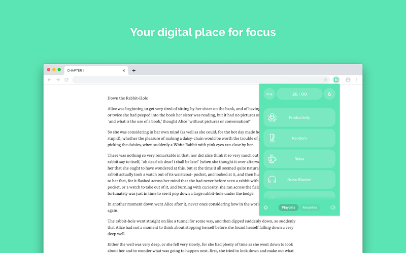 Noisli اضافة كروم للتركيز 