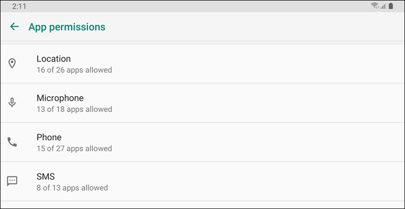 أذونات تطبيقات اندرويد