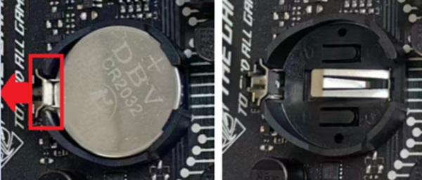 ازالة  بطارية CMOS لضبط المصنع