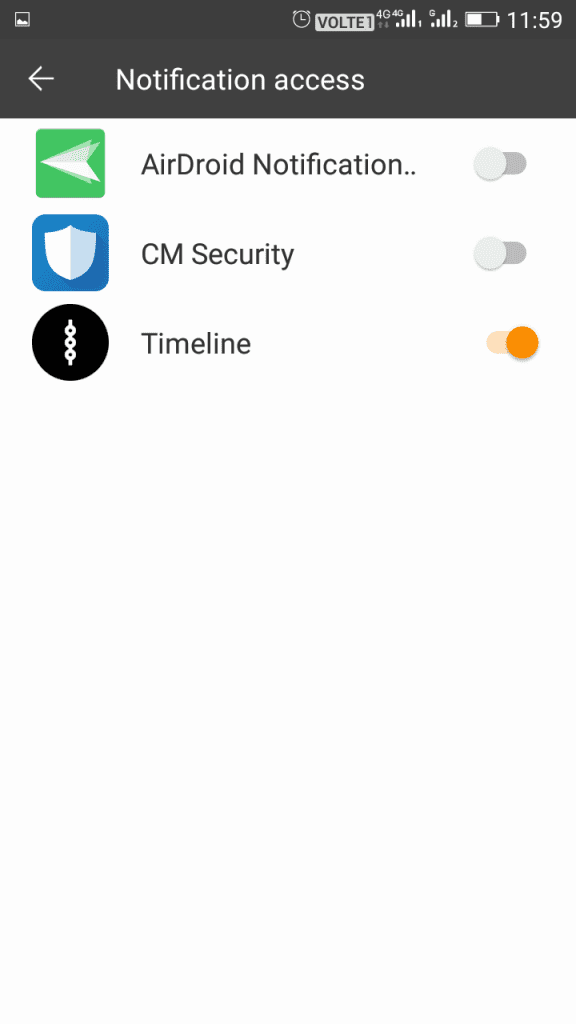 تطبيق Timeline لاستعادة الإشعارات المحذوفة