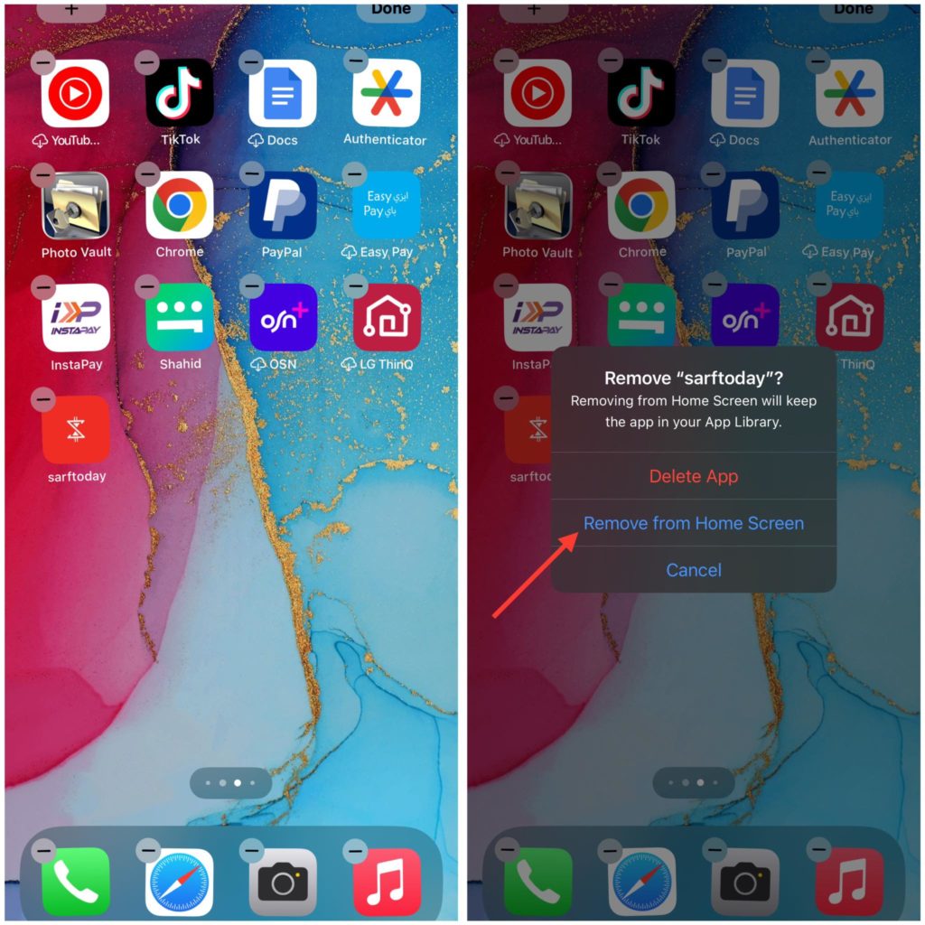 اخفاء التطبيقات الفردية على ايفون