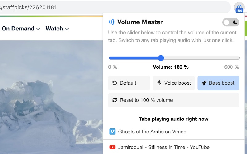 Volume Master تعلية صوت كروم