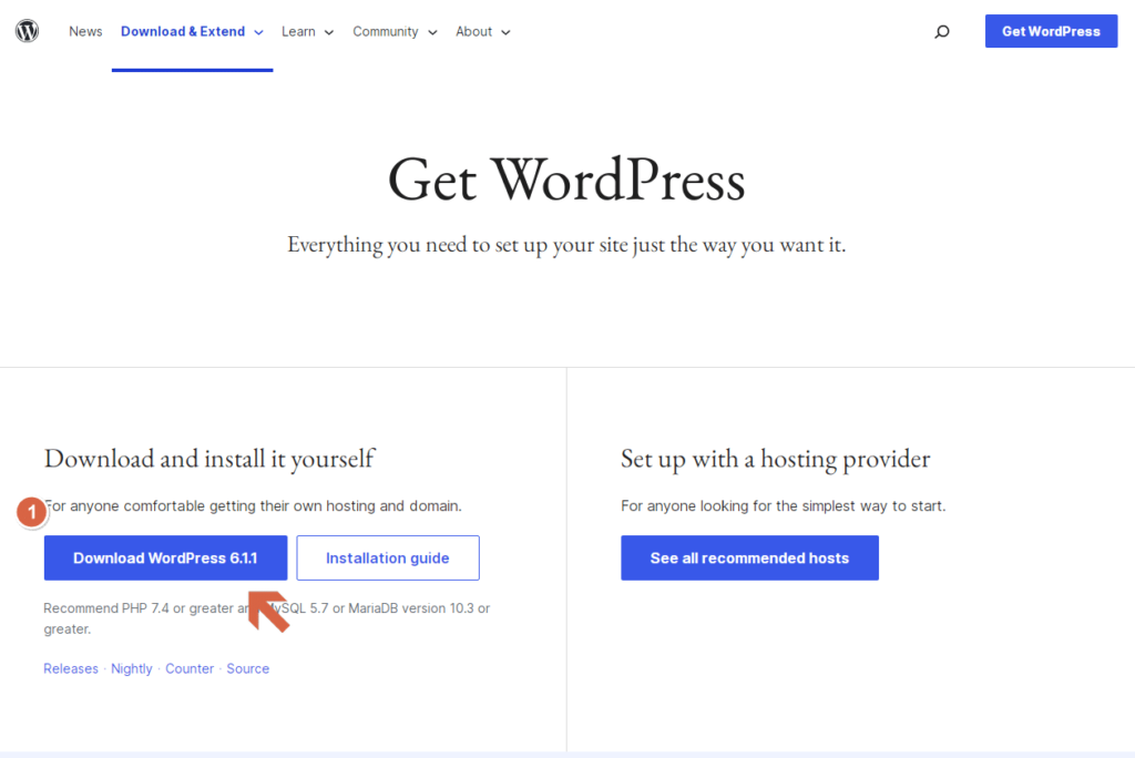 تثبيت ووردبريس على السيرفر