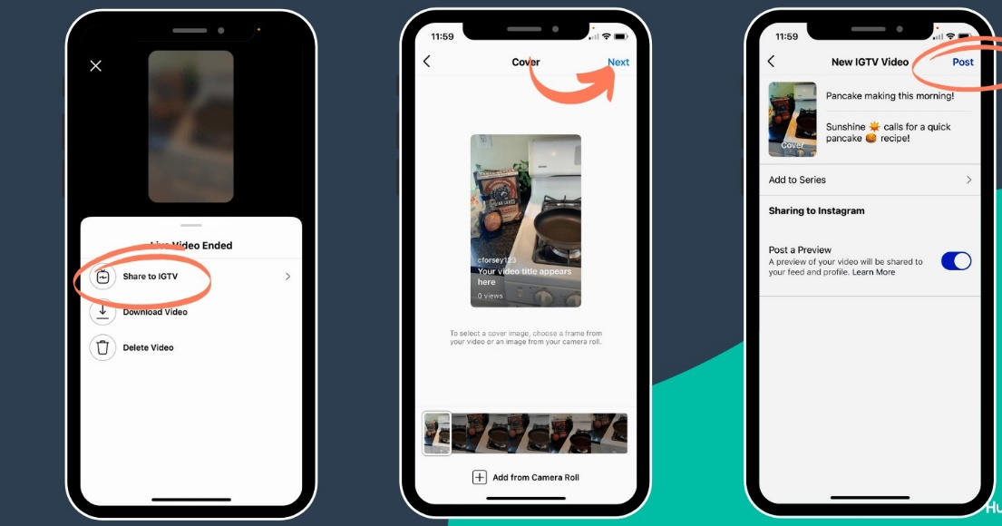 مشاركة البث المباشر انستجرام