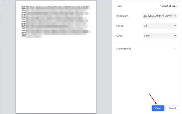 كيفية طباعة محادثات الواتس اب