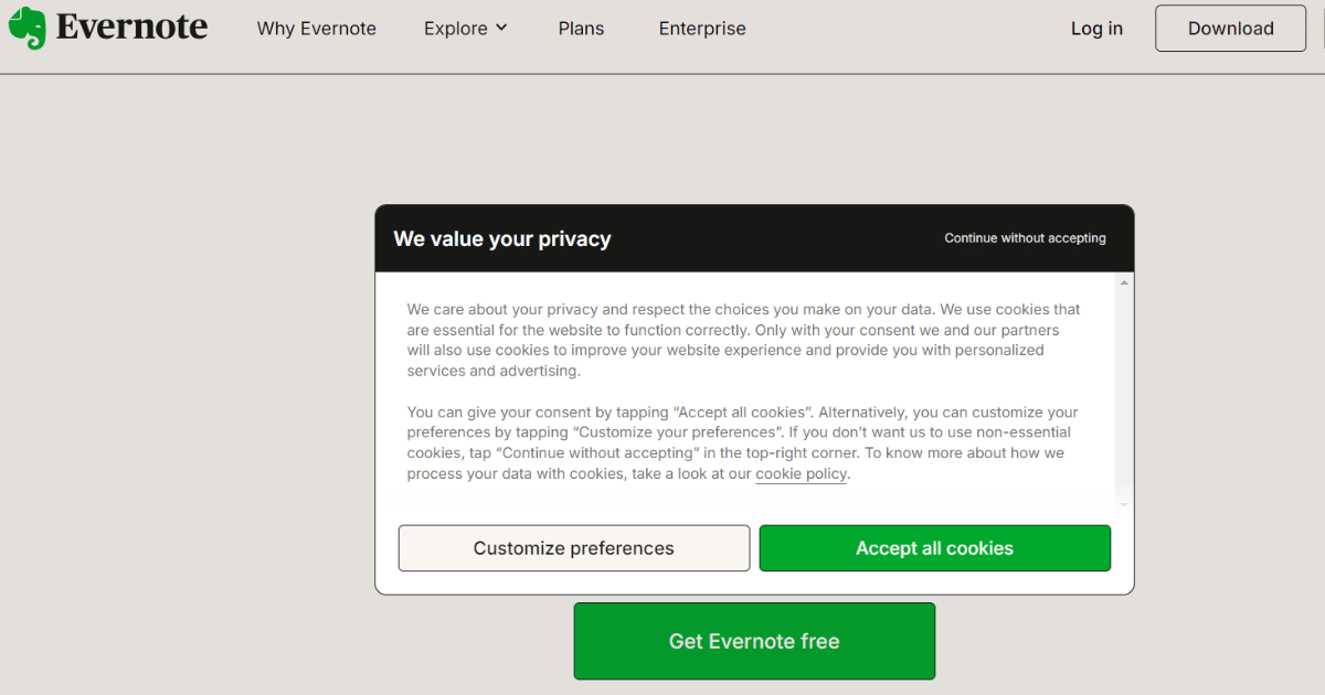 Evernote افضل تطبيق ملاحظات مدفوع