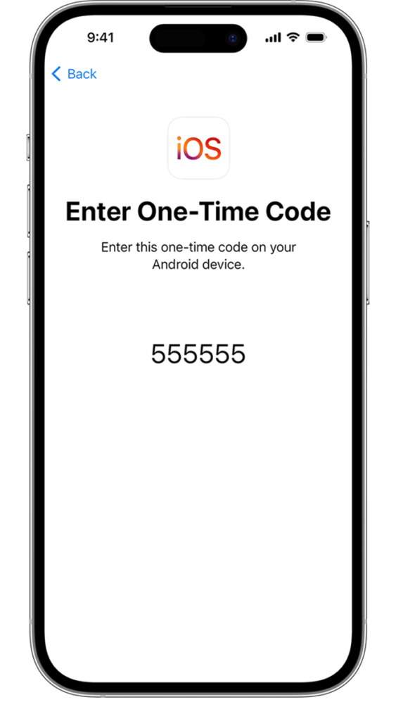ادخال رمز move to ios
