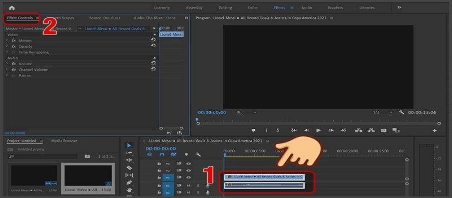 تحديد ايطار فيديو Premiere Pro