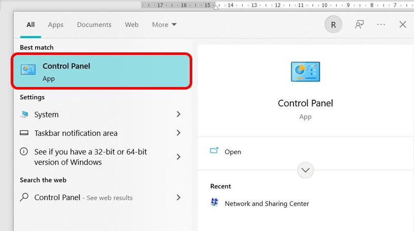 لوحة التحكم "Control Panel"