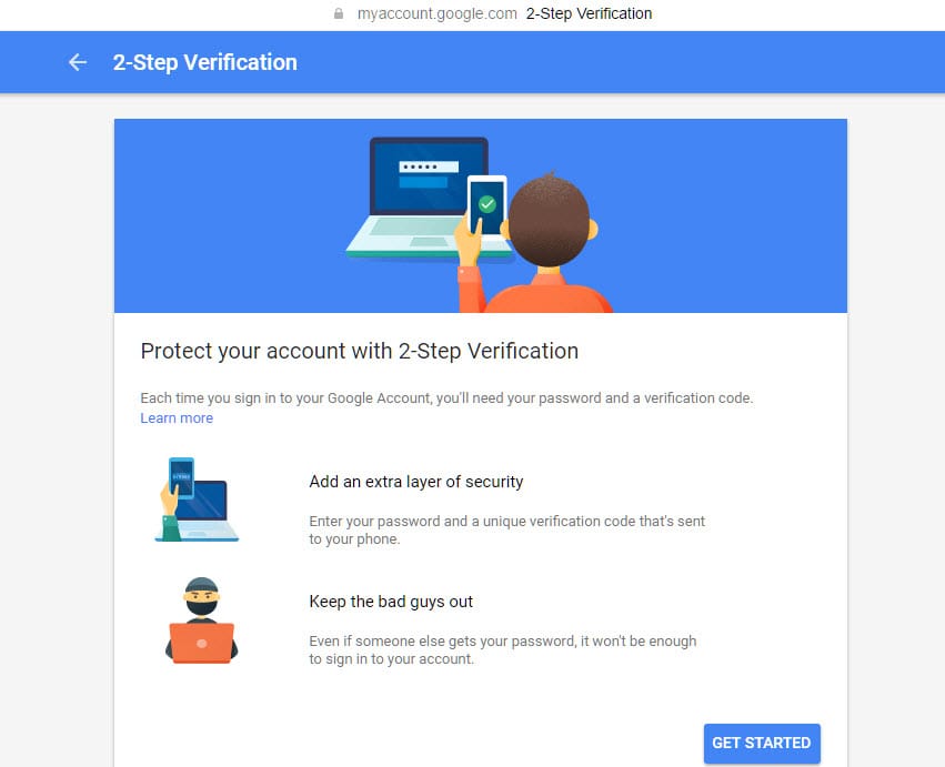 حماية حساب جيميل بالكود 