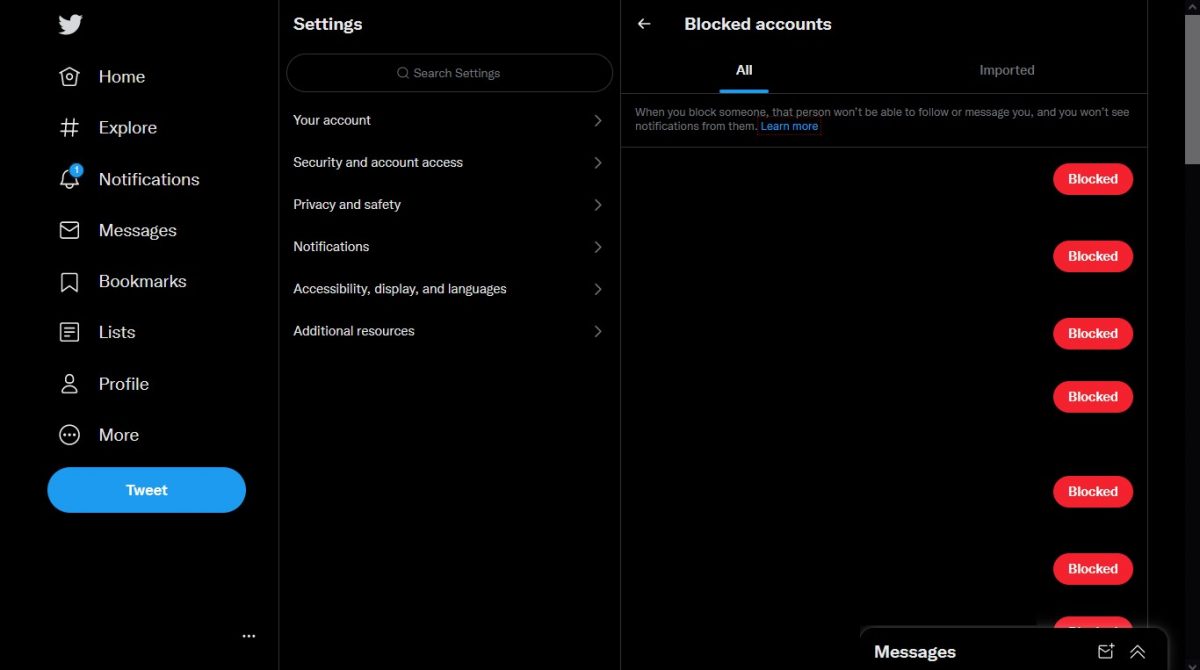 مدقق قائمة الحظر لدى تويتر