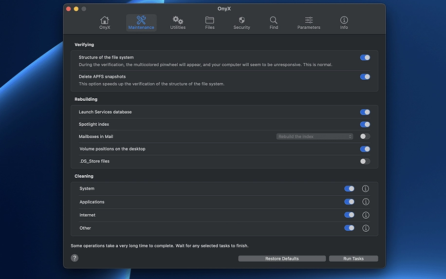 برنامج OnyX للماك