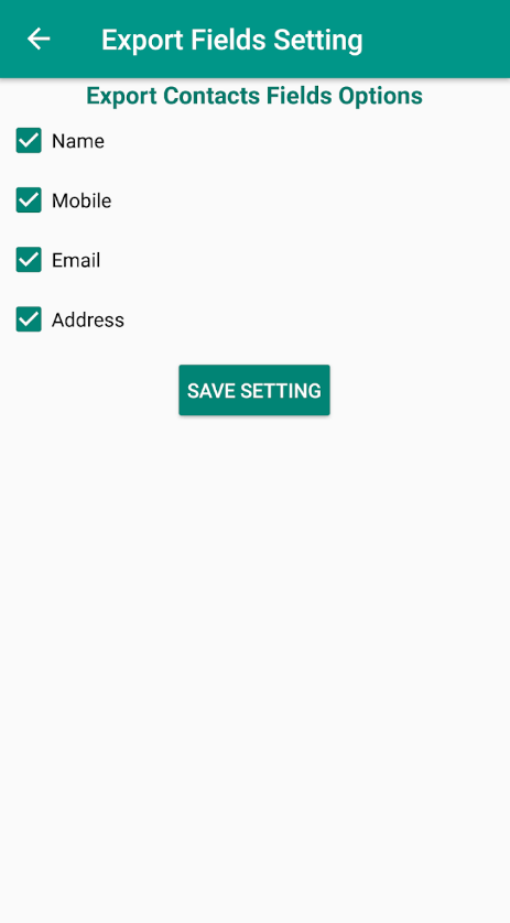 تصدير جهات الاتصال excel 