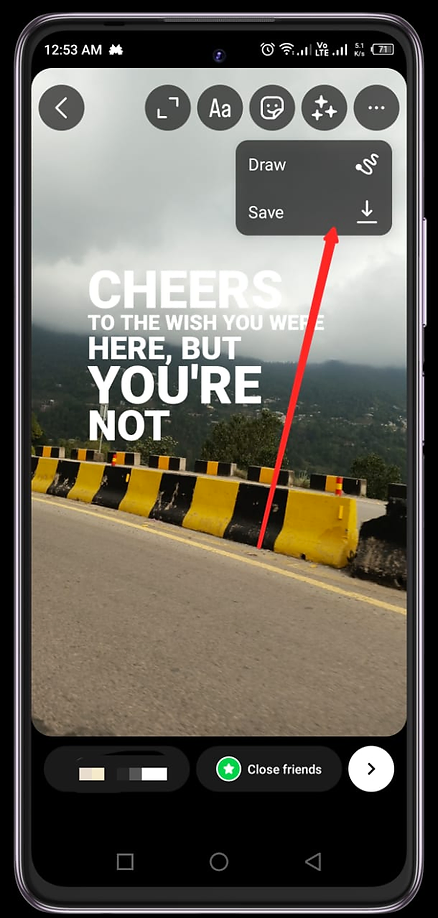 حفظ كلمات الأغنية على ريلز الانستقرام