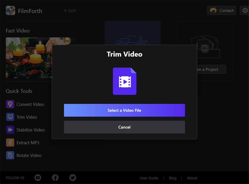FilmForth trim اقتصاص الفيديو
