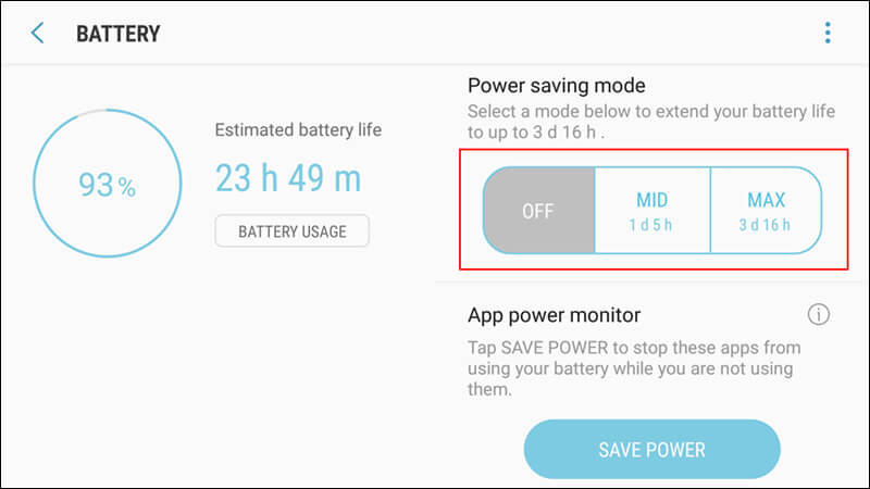 وضع حفظ الطاقة