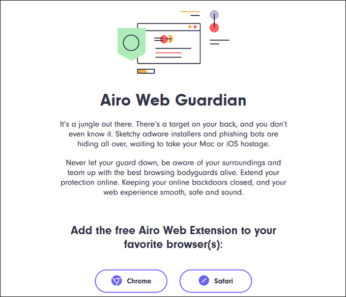 حماية عبر الويب للماك Airo