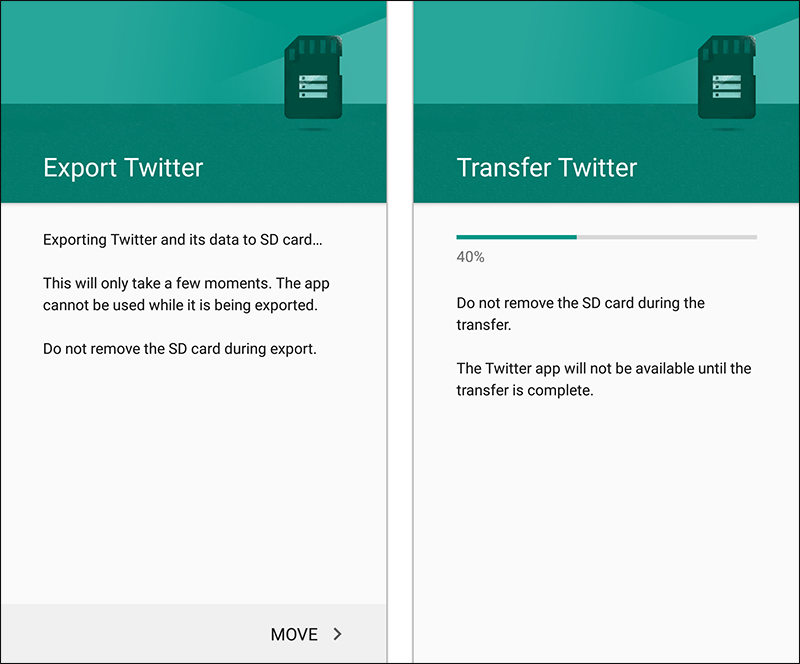 نقل التطبيقات الى SD Card