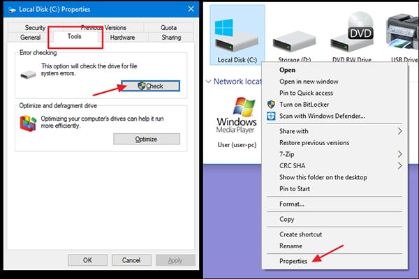 Chkdsk اصلاح مشاكل الهارد ديسك 