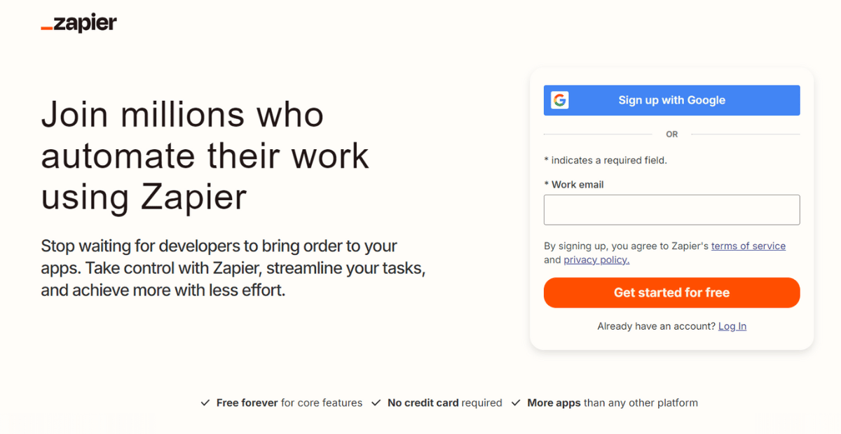 برنامج الرسوم البيانية Zapier