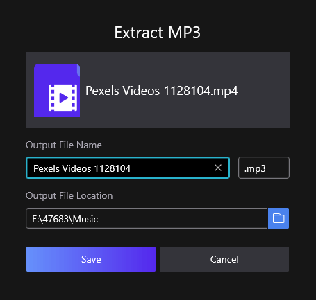 FilmForth استخراج الصوت mp3
