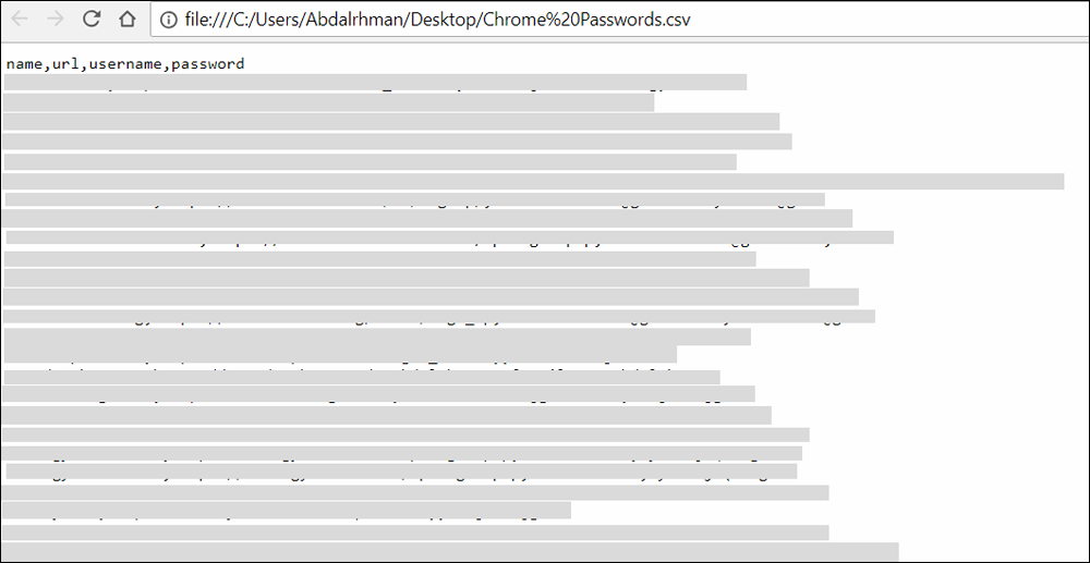 كلمات السر المحفوظة فى جوجل كروم