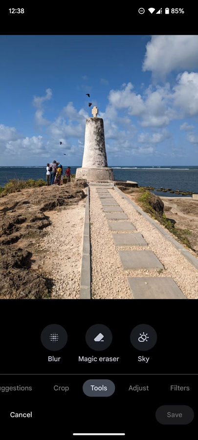 حذف العناصر من صورة Google Magic Eraser