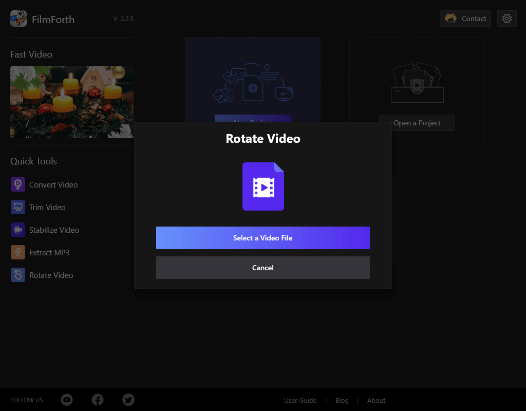 FilmForth rotate video