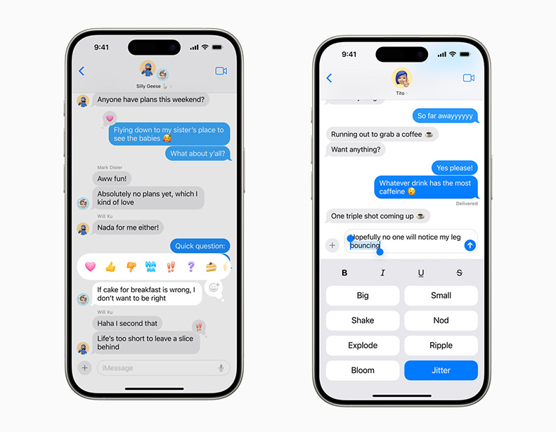 تحديثات تطبيق الرسائل في iOS 18