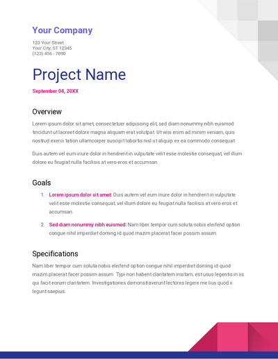 قالب مقترح لمشروع