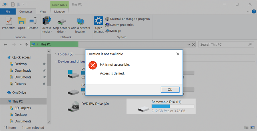 رسالة Access is denied