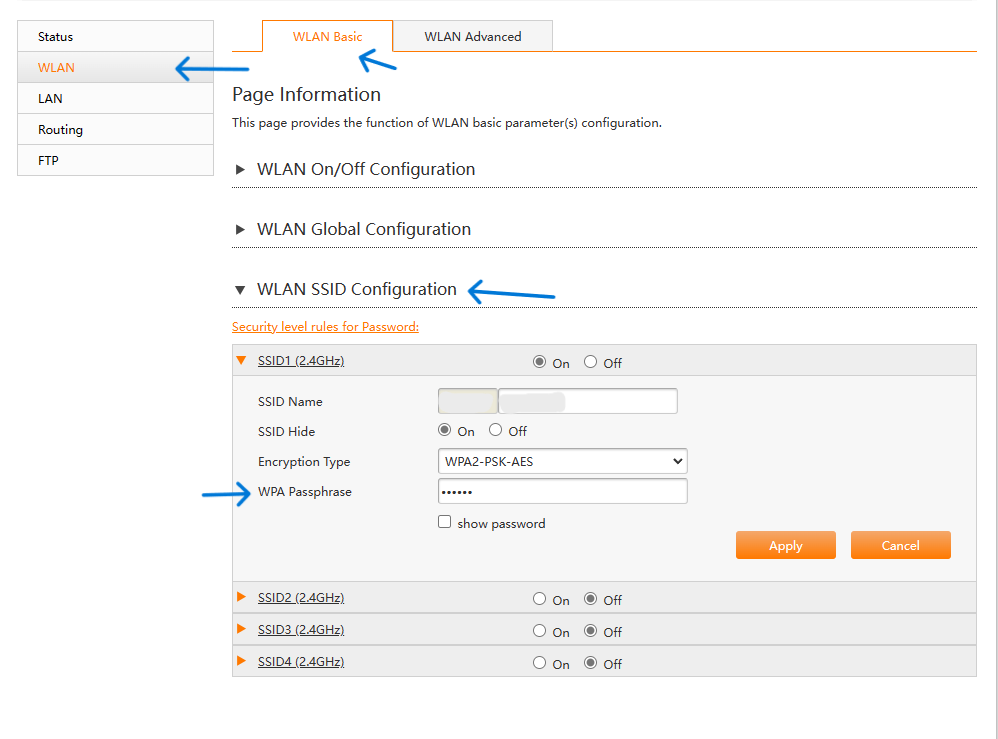 تغيير كلمة السر لشبكة الواي فاي