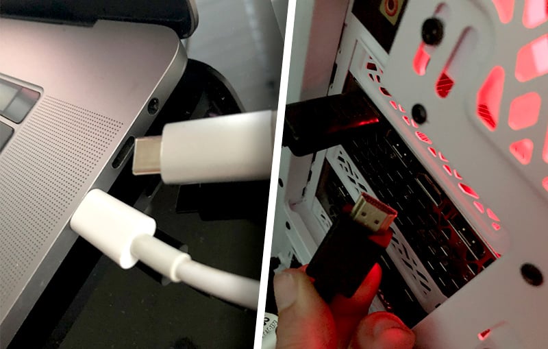 التحقق من توصيلات الشاشة