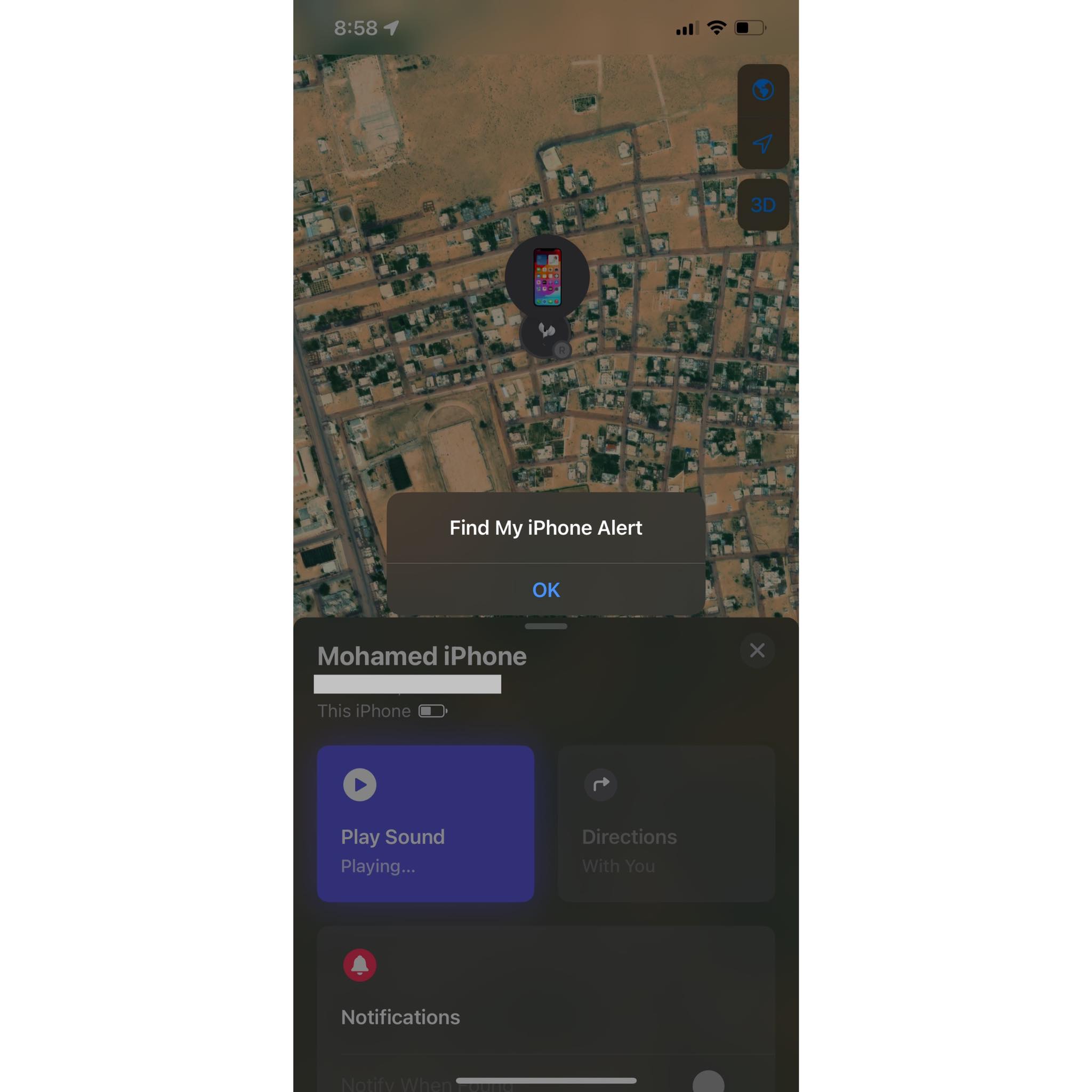 العثور على الايفون عبر إطلاق صوت من تطبيق find my